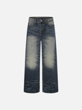 DAXUEN Distressed blue denim wide-leg jeans
