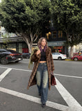 DAXUEN Distressed blue denim wide-leg jeans — model photo