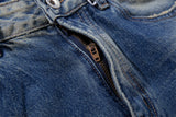DAXUEN distressed blue wide-leg ripped jeans
