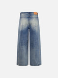 DAXUEN distressed blue wide-leg ripped jeans
