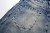 DAXUEN distressed blue wide-leg ripped jeans