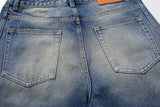 DAXUEN distressed blue wide-leg ripped jeans