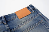 DAXUEN distressed blue wide-leg ripped jeans