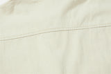 DAXUEN cream distressed brown graphic shirt jacket