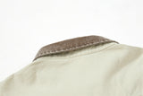 DAXUEN cream distressed brown graphic shirt jacket