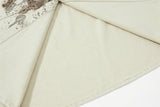 DAXUEN cream distressed brown graphic shirt jacket