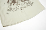 DAXUEN cream distressed brown graphic shirt jacket