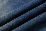 DAXUEN blue ombre denim top with distressed brown graphic