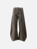 DAXUEN faded brown wide-leg sculptural pants