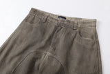 DAXUEN faded brown wide-leg sculptural pants