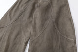 DAXUEN faded brown wide-leg sculptural pants