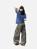 DAXUEN faded brown wide-leg sculptural pants