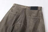 DAXUEN faded brown wide-leg sculptural pants