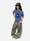 DAXUEN faded brown wide-leg sculptural pants