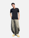 DAXUEN faded brown wide-leg sculptural pants