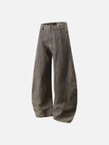 DAXUEN faded brown wide-leg sculptural pants
