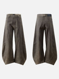 DAXUEN faded brown wide-leg sculptural pants