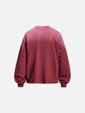 DAXUEN faded burgundy multi-layered graphic long sleeve tee