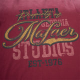 DAXUEN faded burgundy multi-layered graphic long sleeve tee