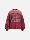 DAXUEN faded burgundy multi-layered graphic long sleeve tee