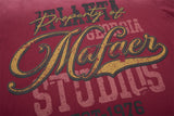 DAXUEN faded burgundy multi-layered graphic long sleeve tee