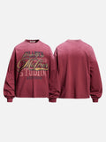 DAXUEN faded burgundy multi-layered graphic long sleeve tee