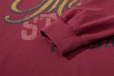 DAXUEN faded burgundy multi-layered graphic long sleeve tee