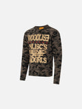 DAXUEN grey camouflage distressed graphic long-sleeve tee
