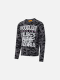 DAXUEN grey camouflage distressed graphic long-sleeve tee