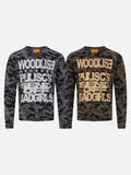 DAXUEN grey camouflage distressed graphic long-sleeve tee
