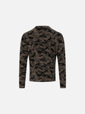 DAXUEN grey camouflage distressed graphic long-sleeve tee