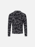 DAXUEN grey camouflage distressed graphic long-sleeve tee