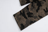DAXUEN grey camouflage distressed graphic long-sleeve tee