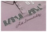 DAXUEN light purple oversized distressed camouflage graphic polo shirt
