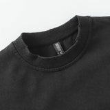 DAXUEN washed black oversized distressed camouflage layered long-sleeve tee