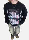 DAXUEN washed black oversized distressed camouflage layered long-sleeve tee