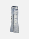 DAXUEN Distressed wide-leg jeans with camouflage pattern