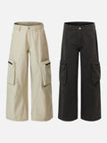 DAXUEN light beige wide-leg cargo pocket pants