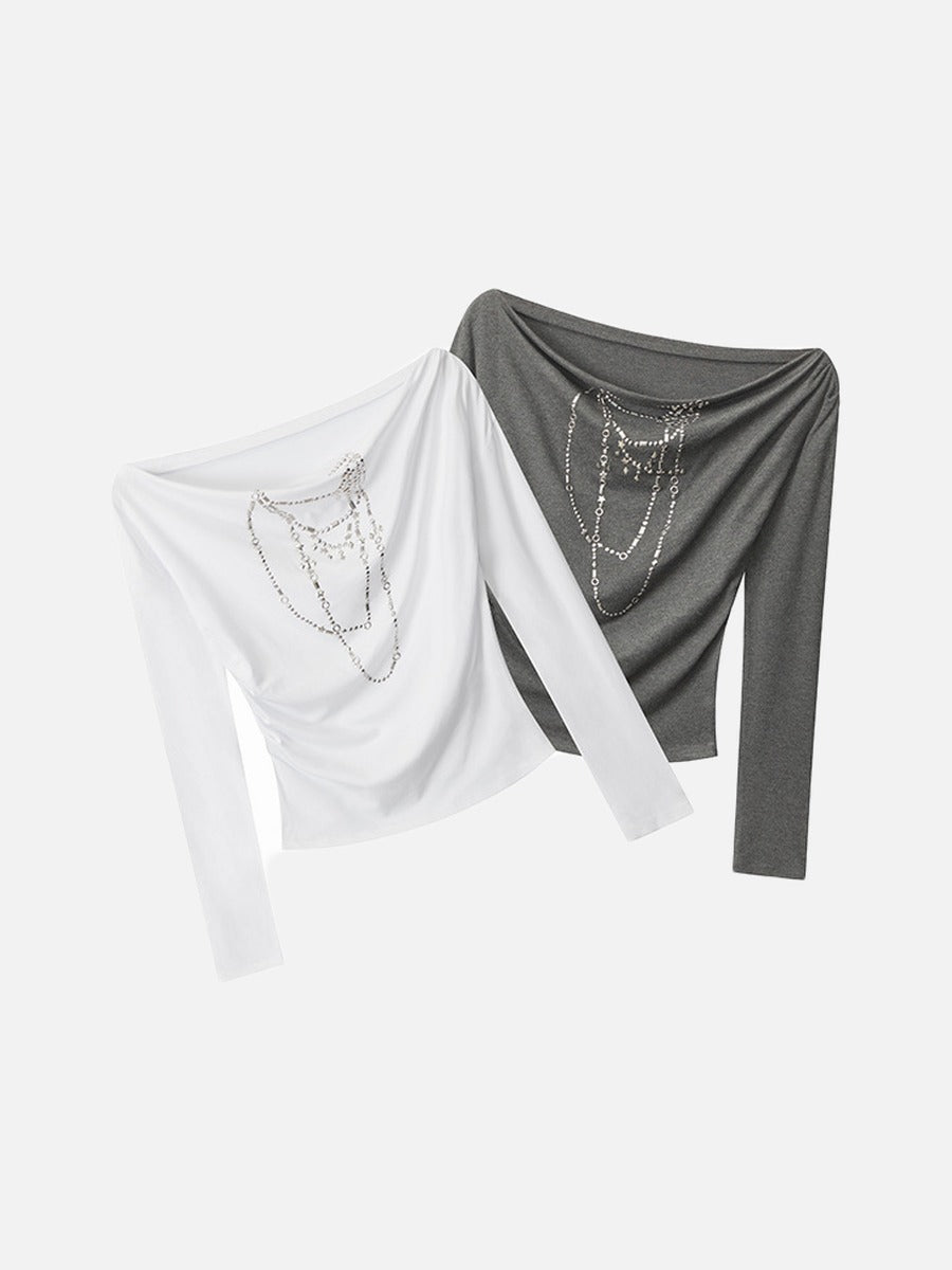 DAXUEN faded dark charcoal layered graphic tee