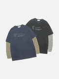 DAXUEN distressed charcoal oversized layered tee