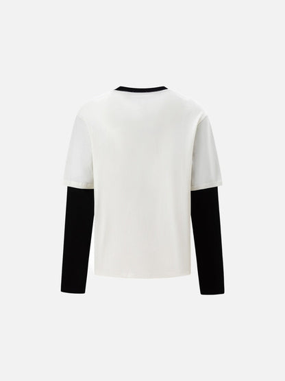 DAXUEN black distressed collegiate graphic layered t-shirt