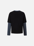 DAXUEN black distressed collegiate graphic layered t-shirt