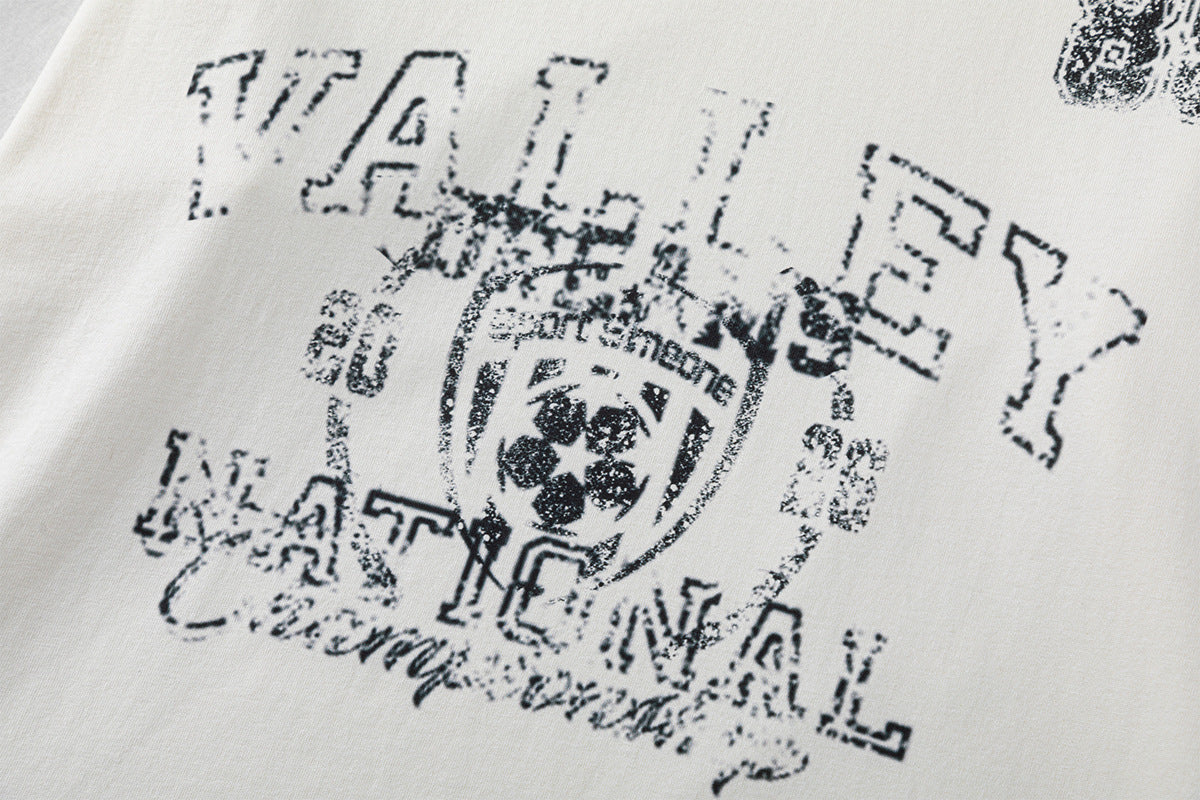 DAXUEN black distressed collegiate graphic layered t-shirt