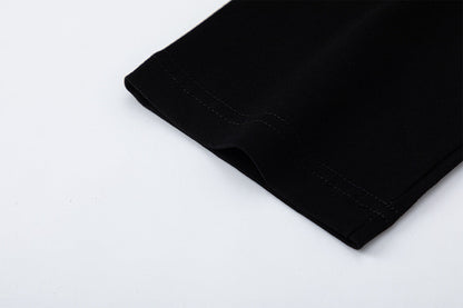 DAXUEN black distressed collegiate graphic layered t-shirt