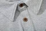 DAXUEN navy blue long-sleeve polo with distressed collegiate graphic
