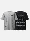 DAXUEN Distressed oversized crew neck t-shirt