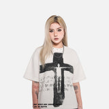 DAXUEN Distressed graphic oversized T-shirt