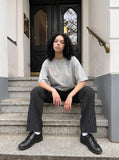 DAXUEN Distressed cross patch short-sleeved T-shirt — model photo