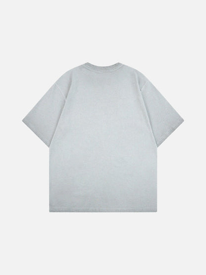 DAXUEN Distressed cross patch short-sleeved T-shirt