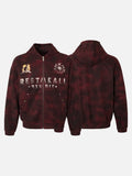DAXUEN distressed dark burgundy hooded sweatshirt